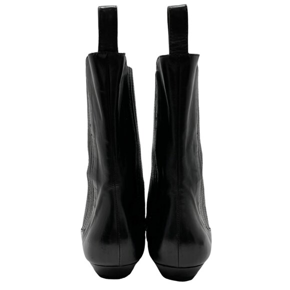 Dior Vintage Heart Logo Short Boots #36.5 US 6.5 Black Silver Leather [102585] - Picture 5 of 12